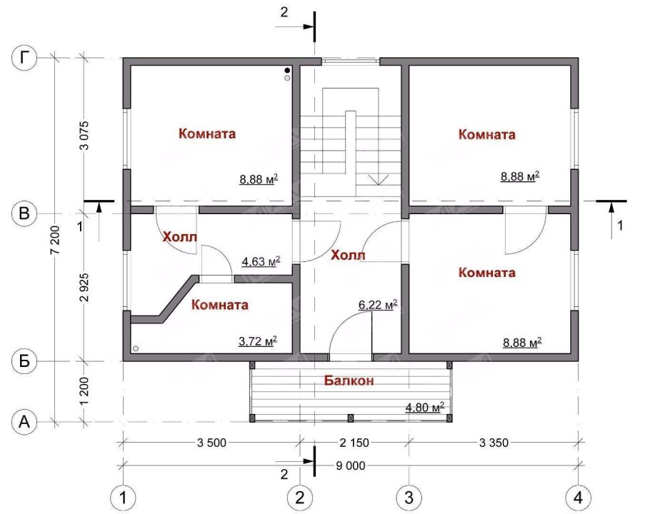 Домик планировка с размерами