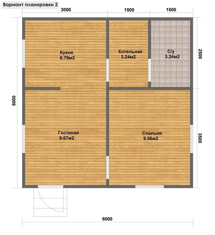 Дом 6 на 6 одноэтажный проект каркасный