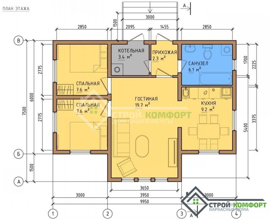 Одноэтажный дом 6х10 планировка комнат