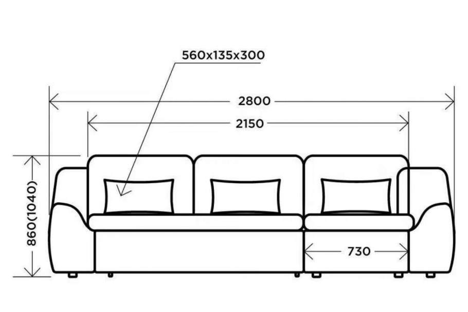 Диван угловой спецификация