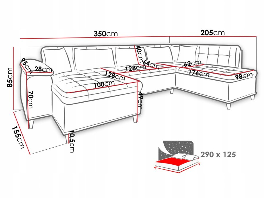 Чертеж п-образного углового Честер