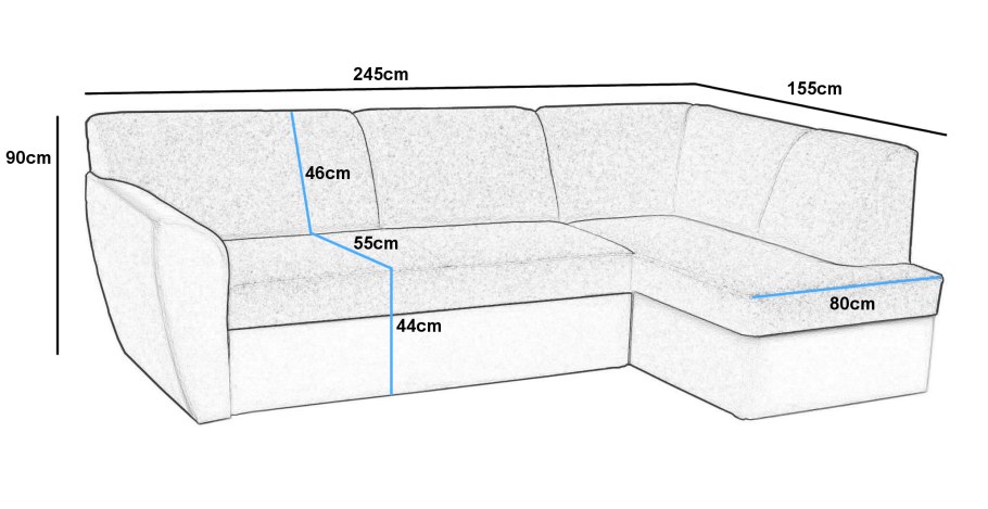 Угловой диван ширина 2100х1400