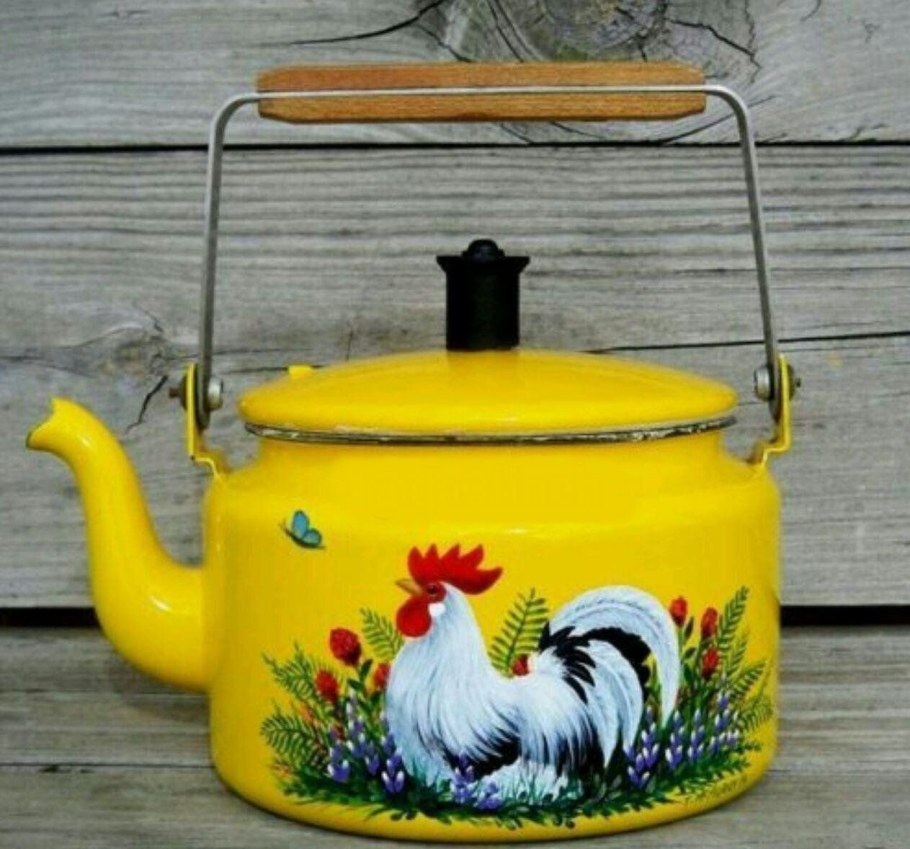 Декупаж чайника эмалированного