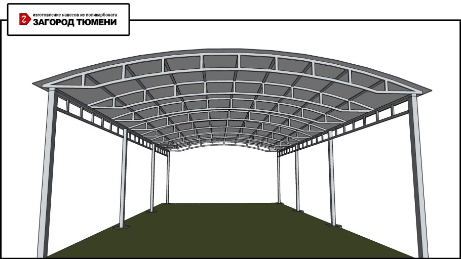Навес односкатный металлический чертеж