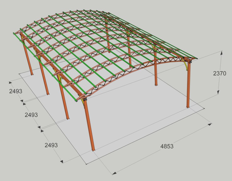 Навеса односкатный чертеж 6000*10000
