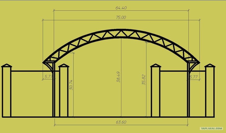 Автонавес 6м на 4.5м чертеж