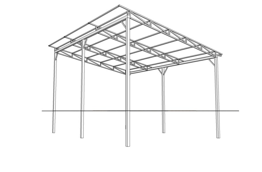 Навес 4х6 односкатный