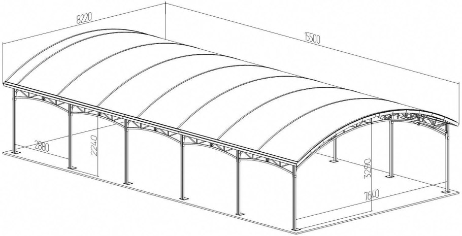 Ферма для навеса из профильной трубы 40х40х3