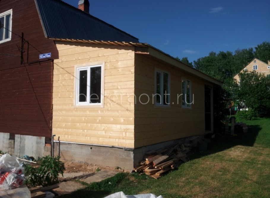 Пристройка к дачному дому из бруса