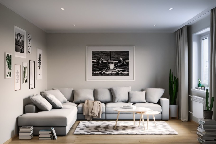 Серый диван