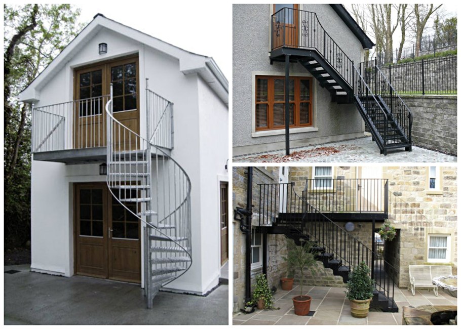 Уличная деревянная лестница