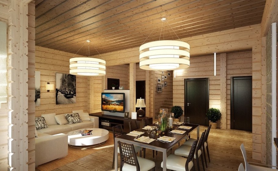 Дом из клееного бруса интерьер