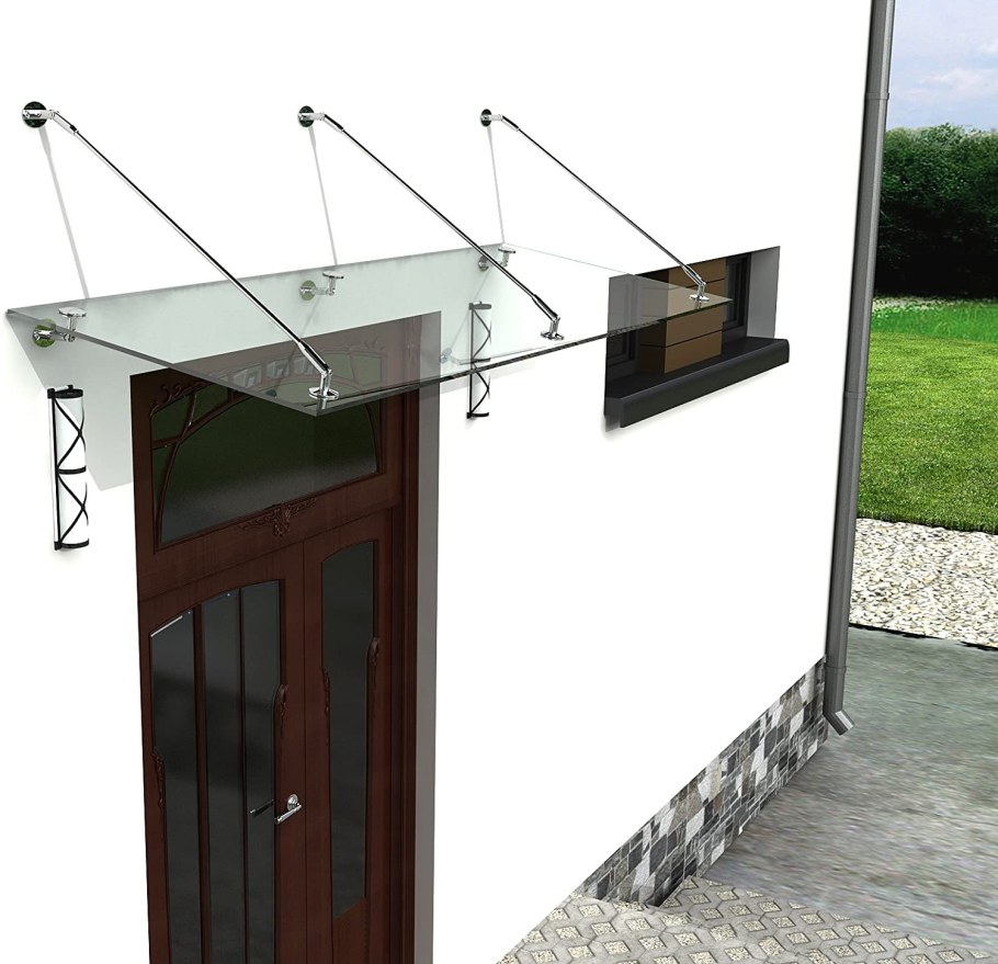 Стеклянный козырек на тягах YP-3 размер 1500х2000 мм