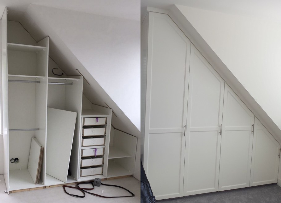 Угловой шкаф на мансарде