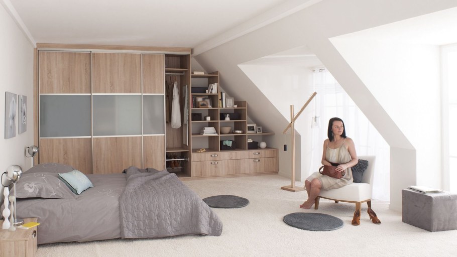 Гардеробная на мансарде