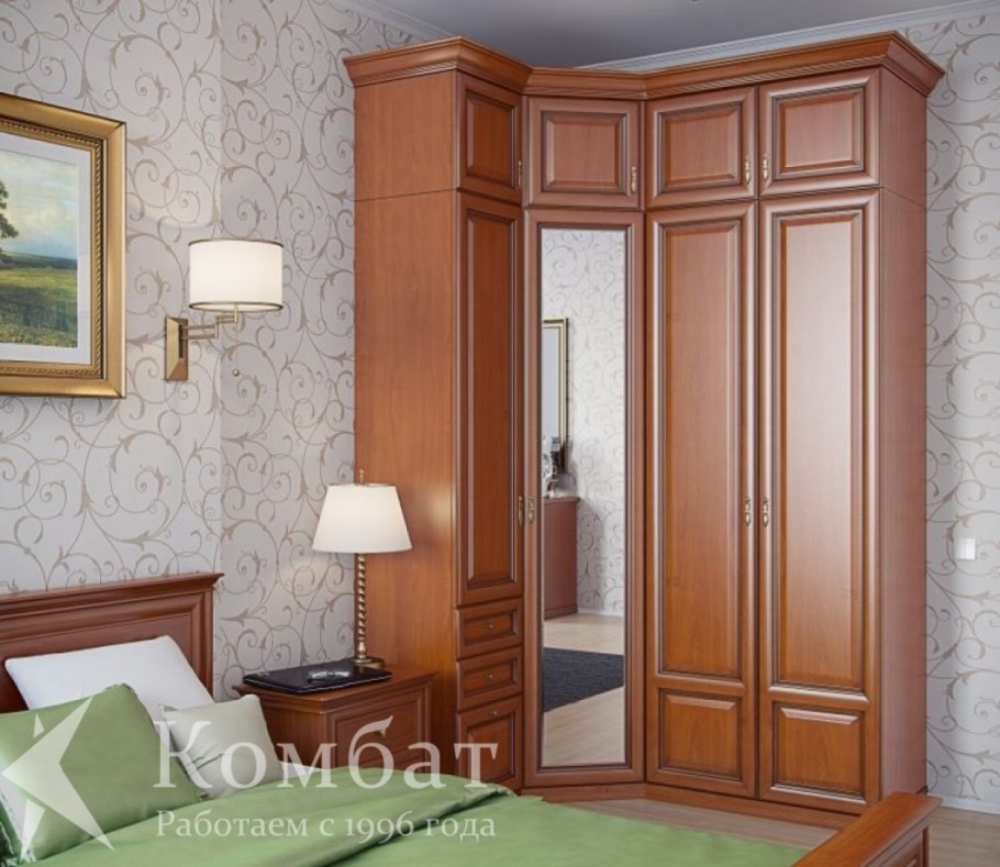 Угловые шкафы в спальню классика