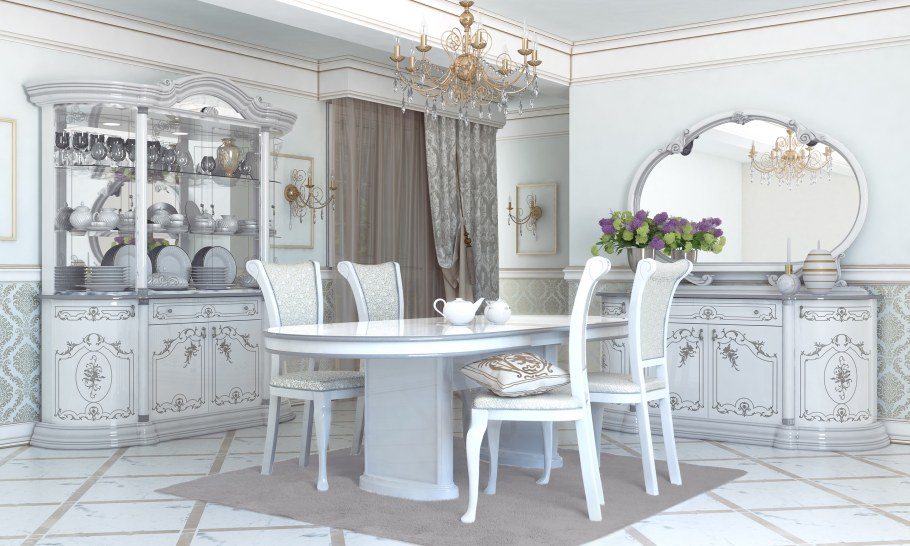 Гостиная роза белая серебро Интердизайн