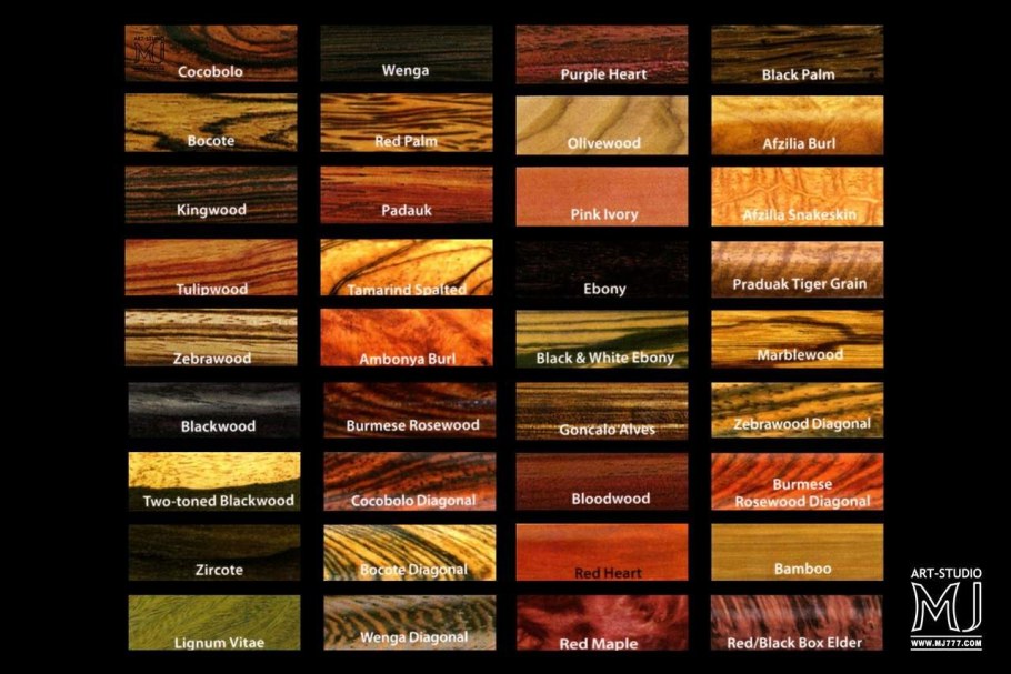 Цвета ценных пород древесины