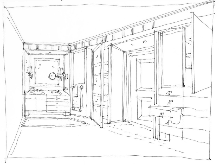 Эскиз интерьера комнаты школьника