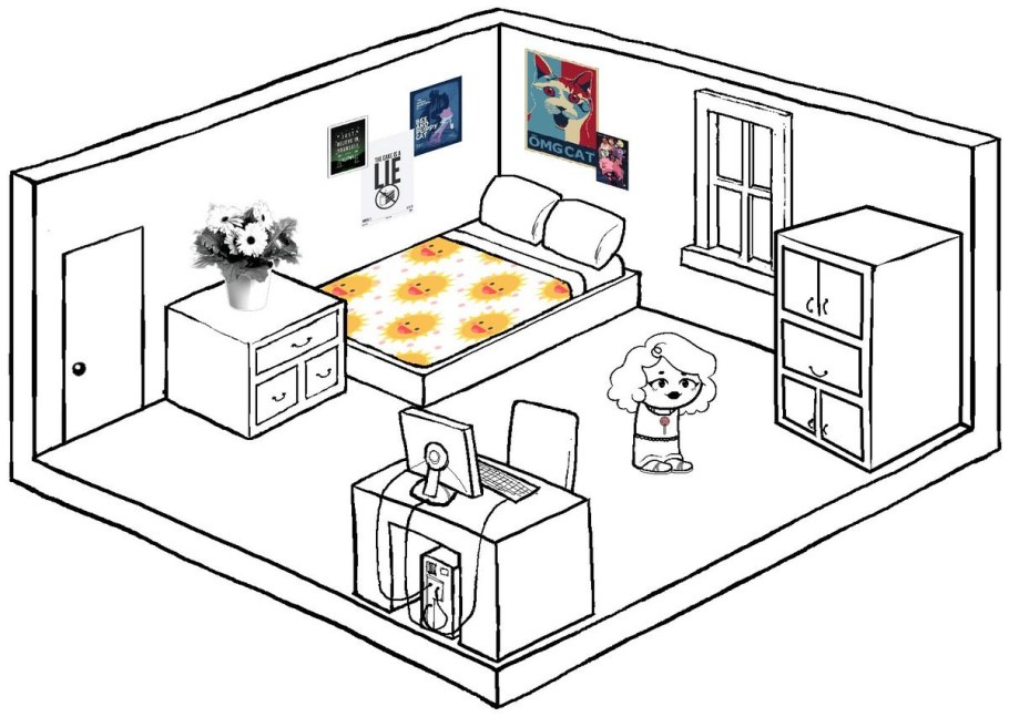 Векторный эскиз комната