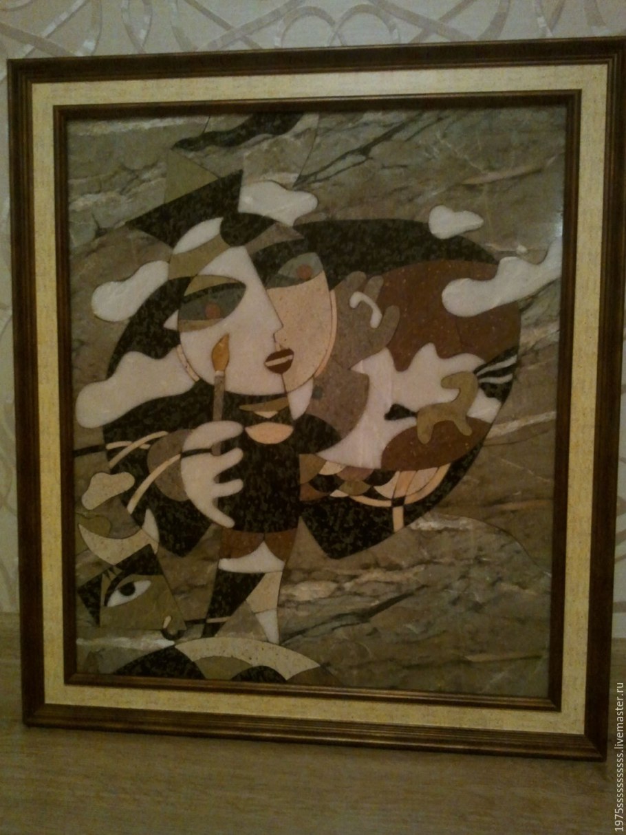 Рамка старинная с флорентийской мозаикой