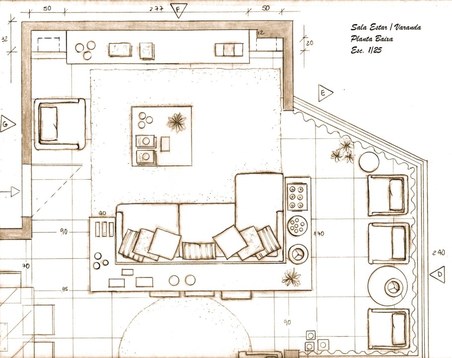 Корпусная мебель карандашом