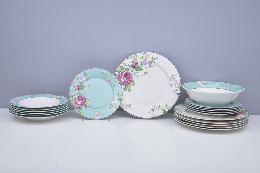 Чайный сервиз Bernadotte серая роза золото