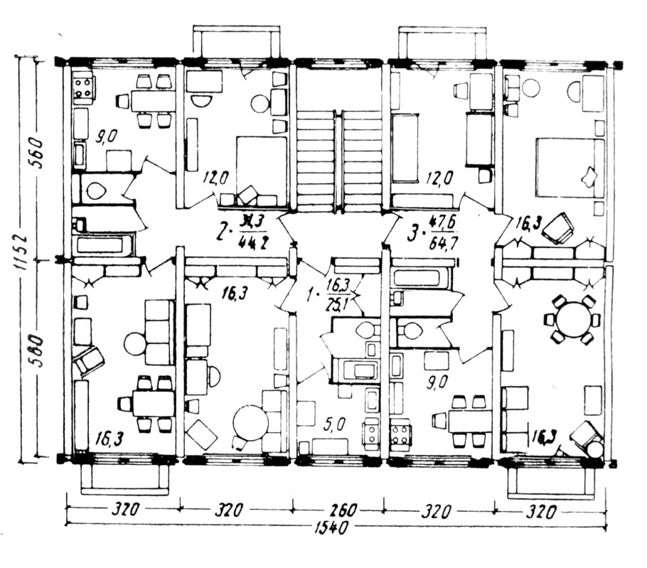 Планировка панельная КПД-4570