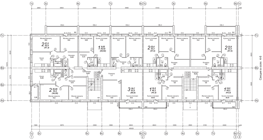 Многоэтажный дом фасад чертеж