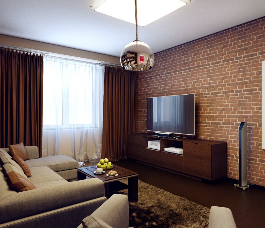 Интерьер гостиной в 2 комнатной квартире