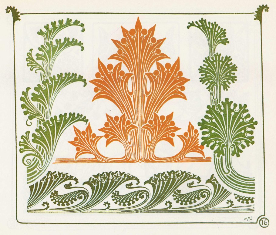 Ленточный орнамент растительный легкий