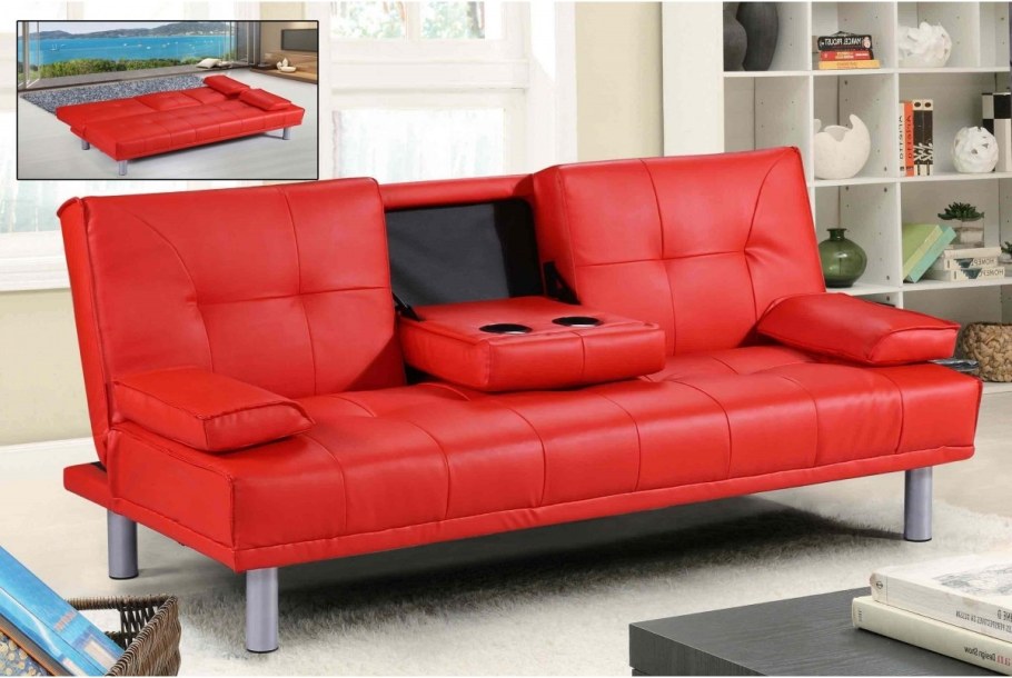 Диван-кровать красный
