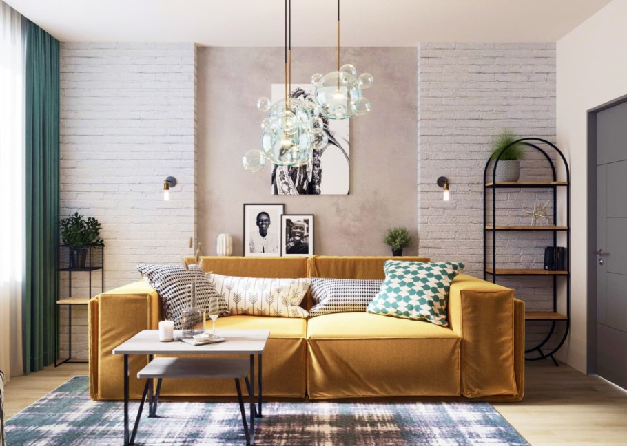 Желтый цвет в интерьере