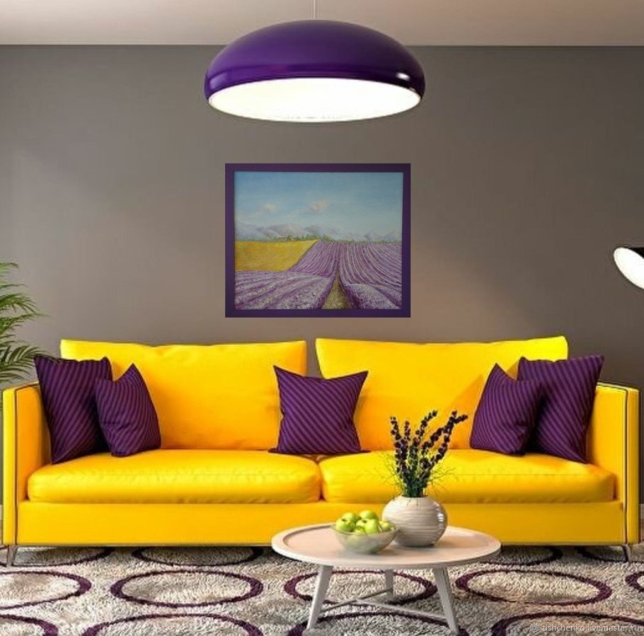Желтый диван в интерьере