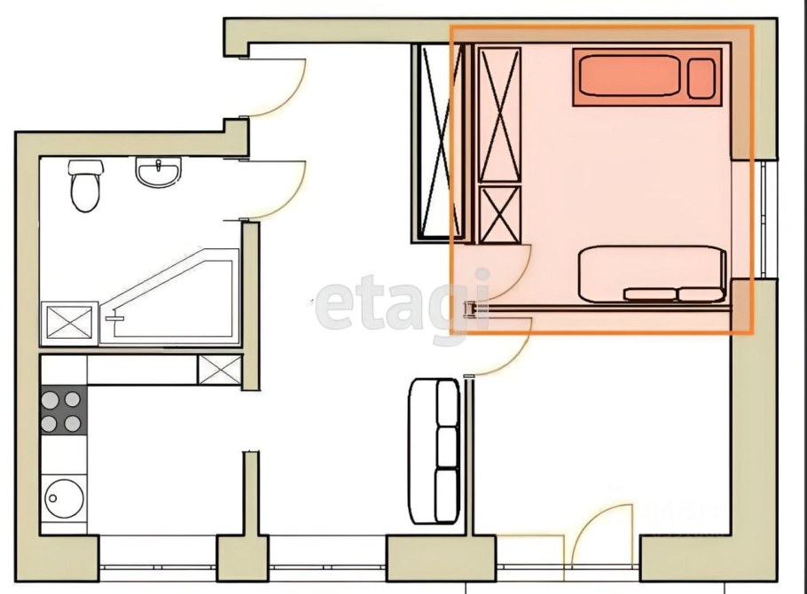Арка между кухней и гостиной