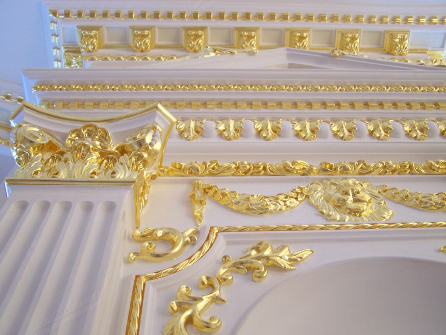 Золочение лепнины сусальным золотом