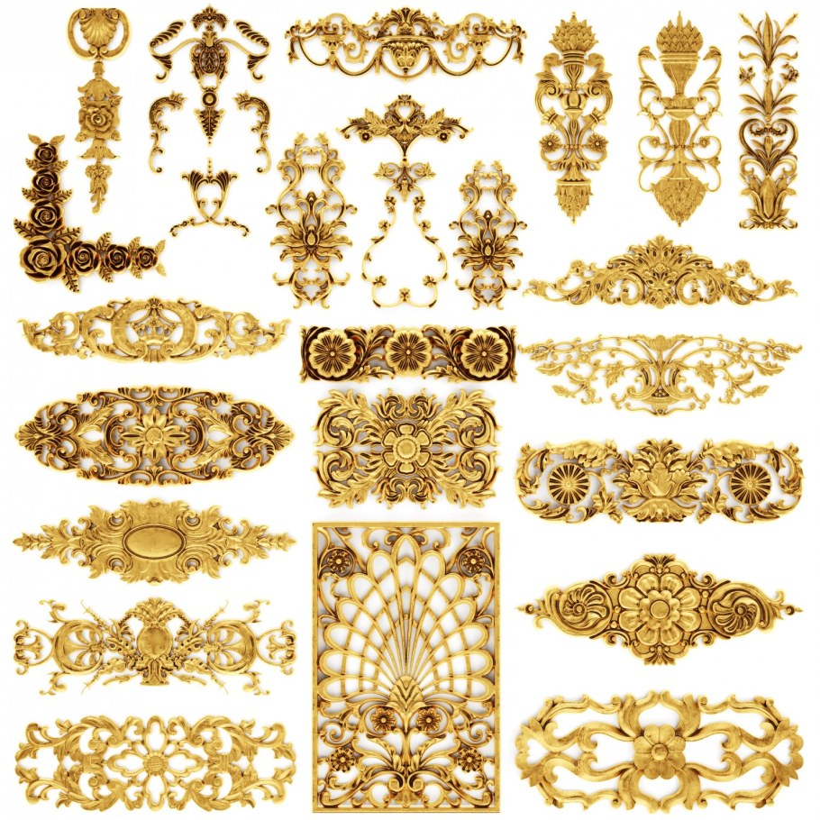 Декор мебели позолотой