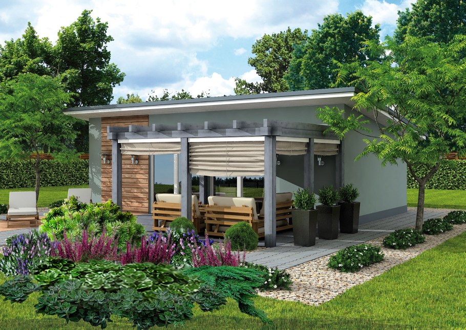 Tiny House с односкатной крышей