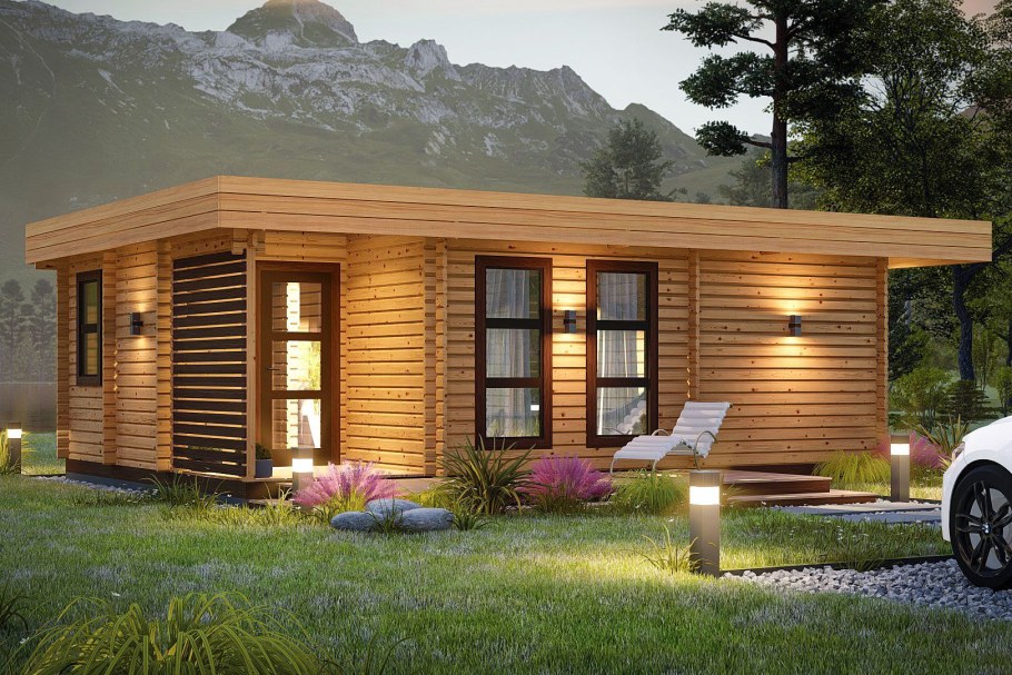 Tiny House с односкатной крышей