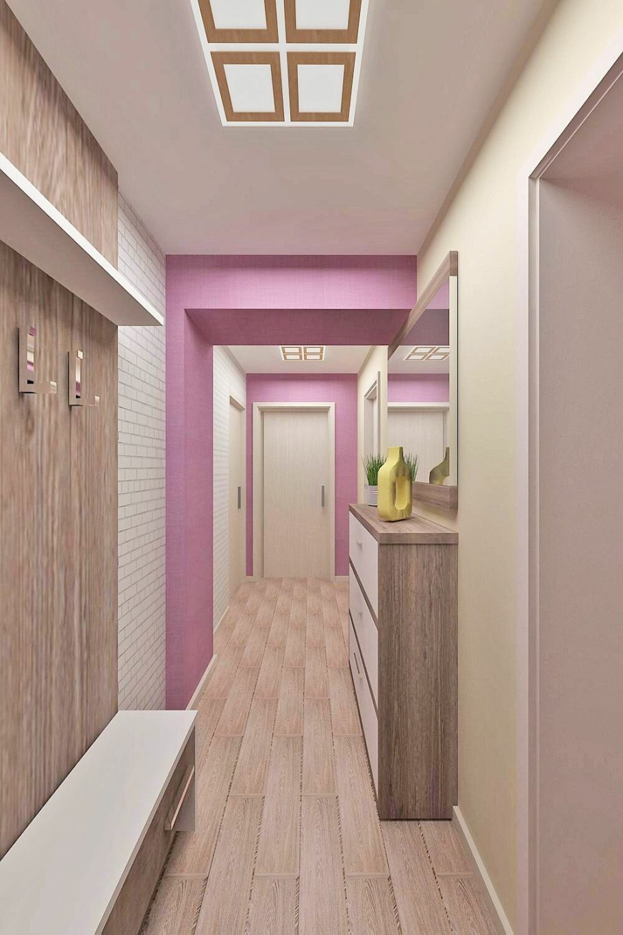 Интерьер узкой прихожей