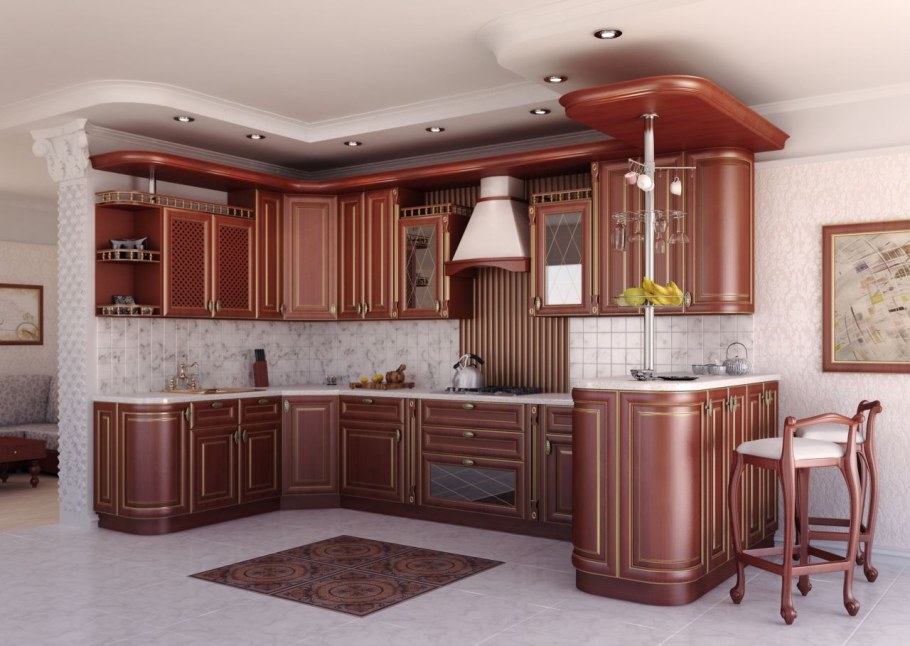 Кухонный гарнитур фиолетовый