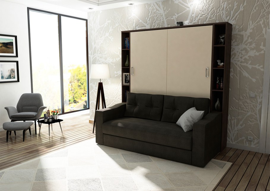 Wall Bed с диваном, цвет дуб