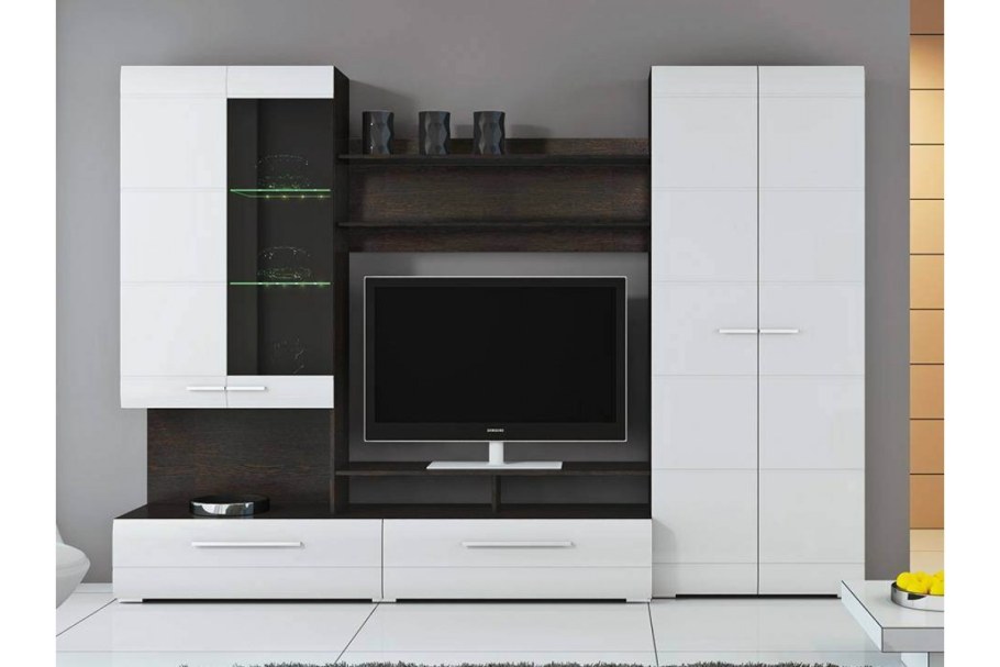 Гостиная Вегас-1 венге/белый глянец