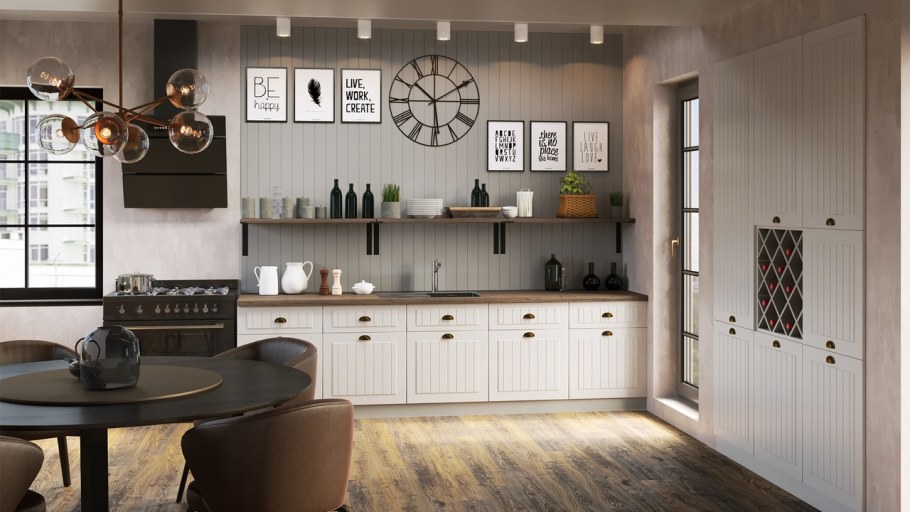 Кухня без верхних шкафчиков