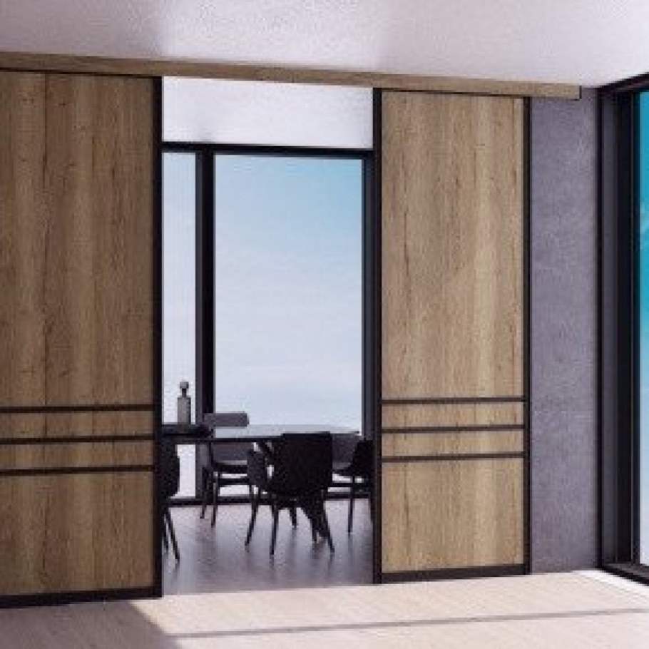 Двери раздвижные со стеклом а-010 т2 - ( 860*2030*18 ) бук