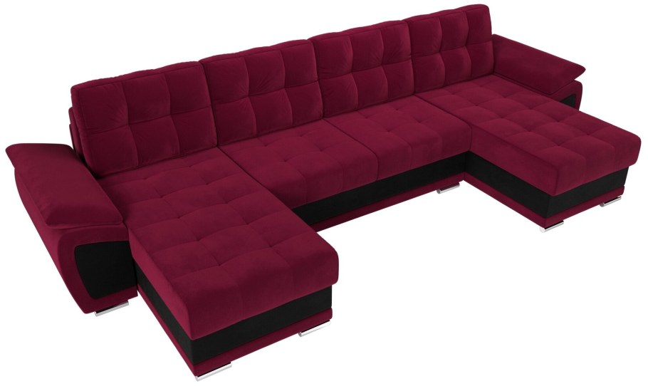 П образный диван серый