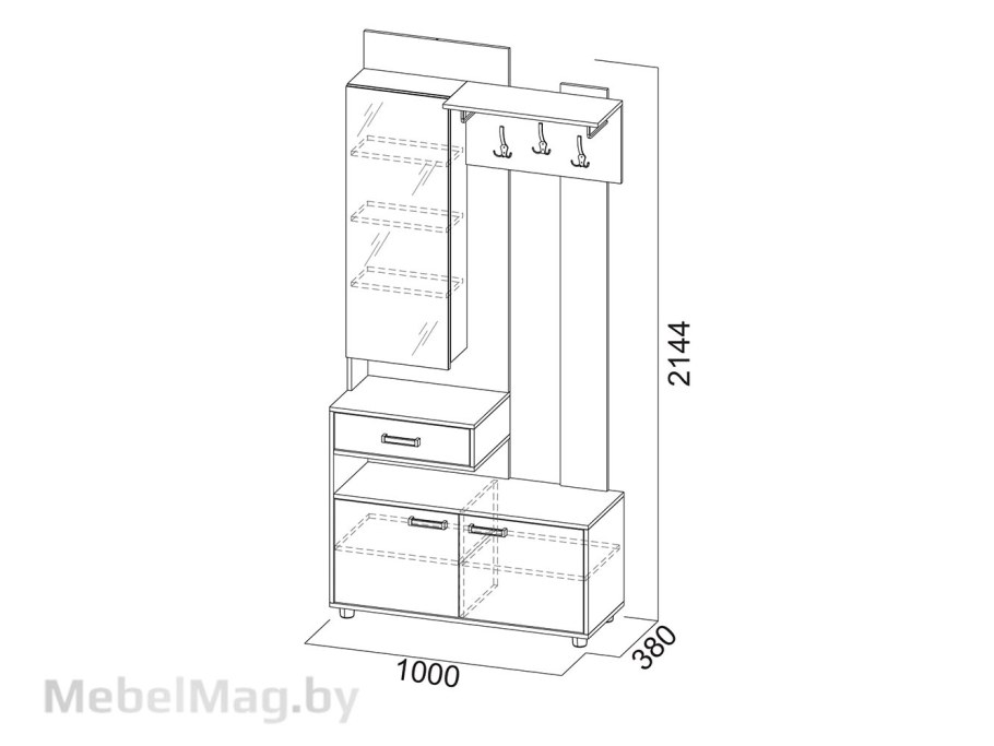 Прихожая дуб сонома крафт