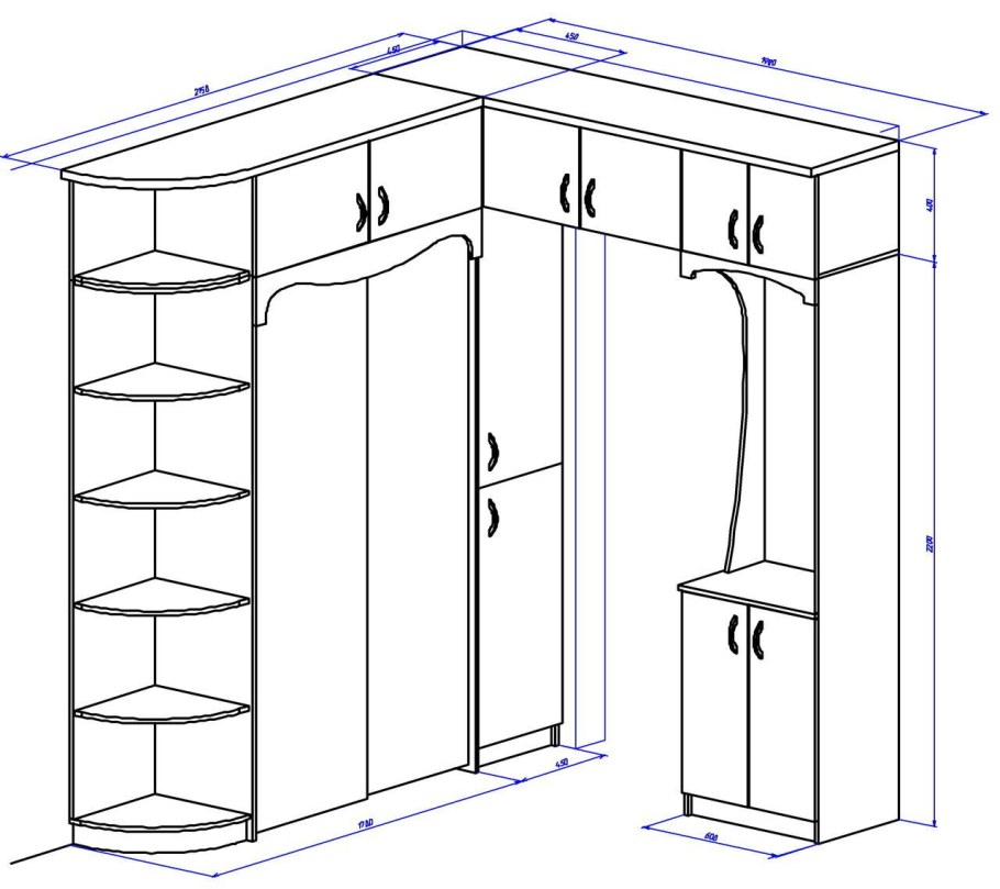 Высота шкафа в прихожей