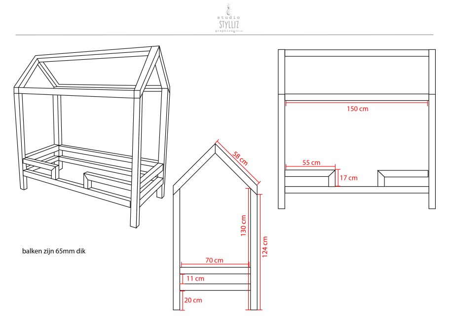 Двухъярусная кровать домик чертеж 160 80