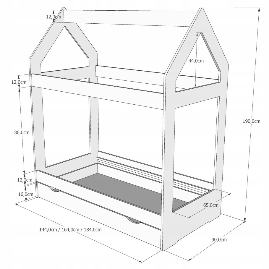 Кровать домик чертеж 160 80